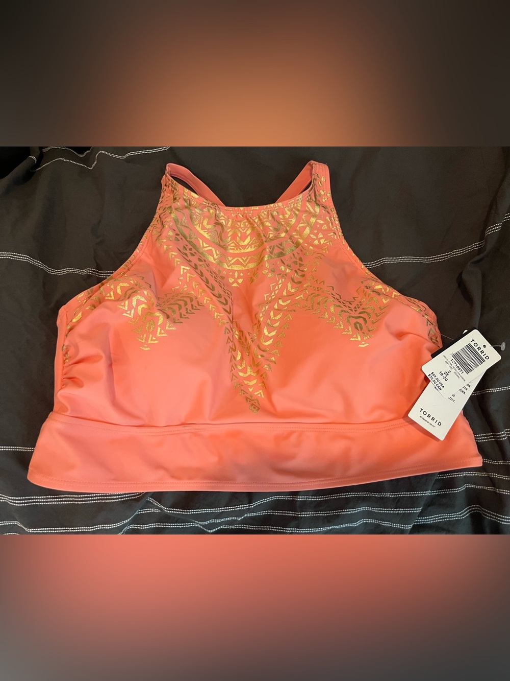 Torrid Coral Bikini Top NWT
